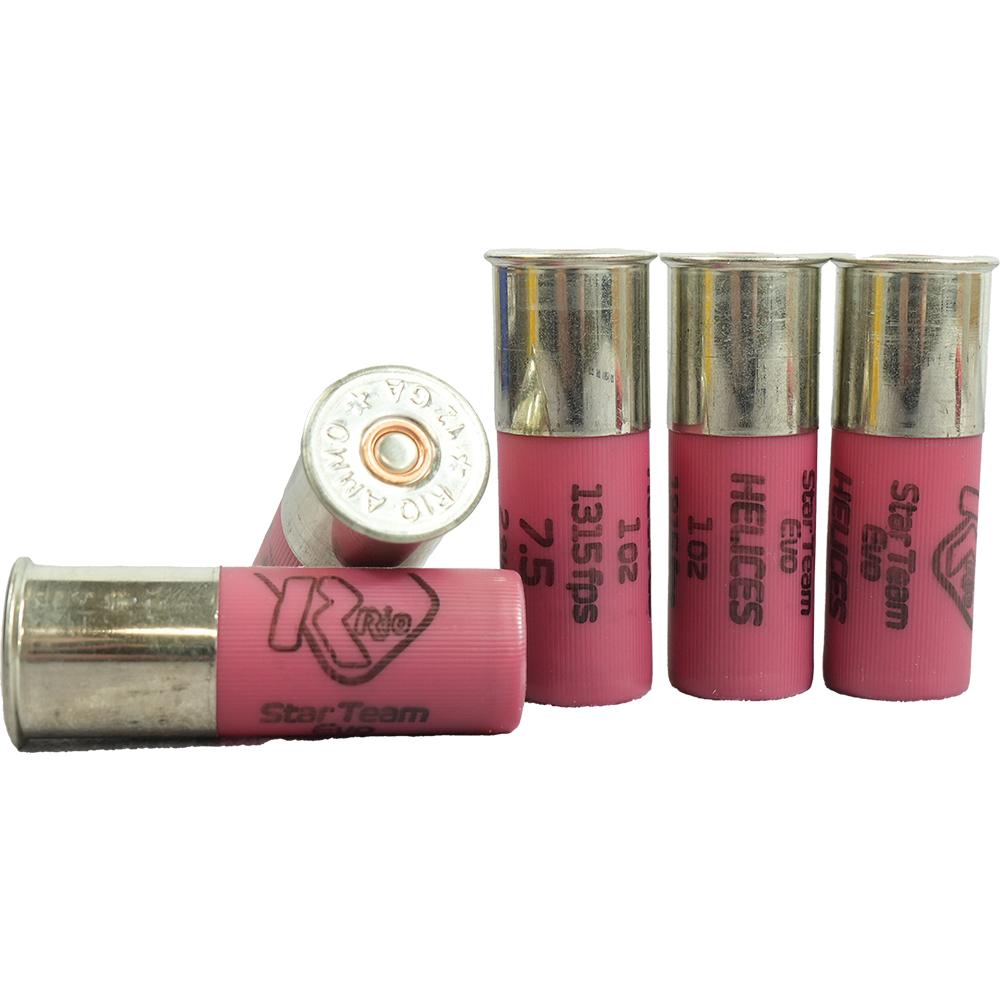 Rio Star Team EVO Helice HV Shotshell 12ga 2-3/4" 1oz 1315 fps #7.5 25/ct Picture of Rio Outdoors Corp Star Team EVO Helice HV 12ga 2-3/4" 1315fps 1oz #7.5