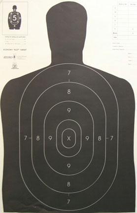 Speedwell Official NRA Police Qualification Silhouette Police Silhouette - Black - 200/Pack Picture of Speedwell Targets 200PK BLK POLICE SILH-22 1/2 X35