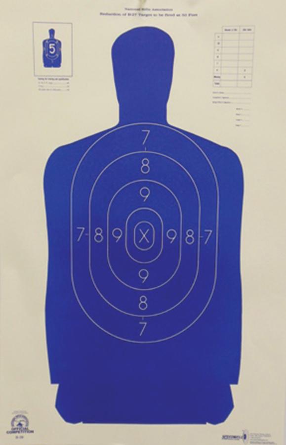 Speedwell Official NRA Police Qualification Silhouette Police Silhouette Reduced 50 ft. 14" X 21.5" Picture of Speedwell Targets 50 FT POLICE SILH.REDUC.B27 500P