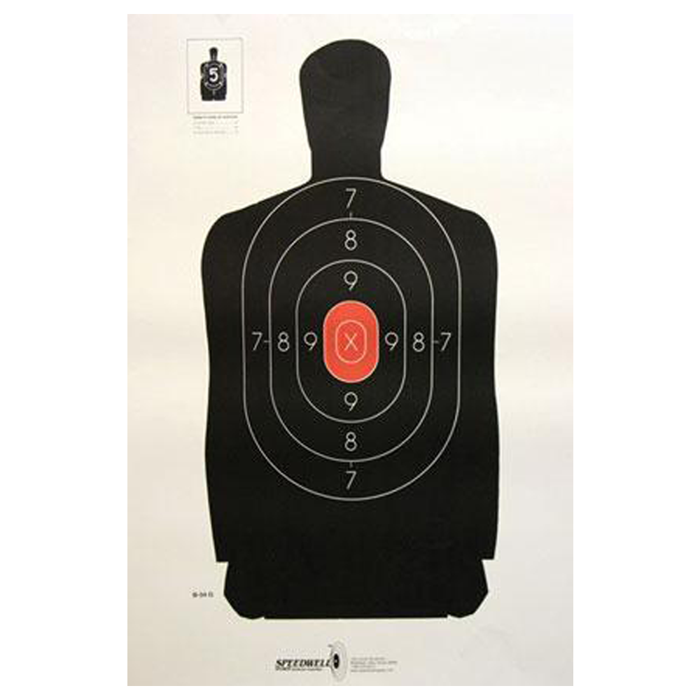 Speedwell Police Silhouette Paper Target Orange 100/ct Picture of Speedwell Targets POLICE SIL.GALLERY ORANGE X 100