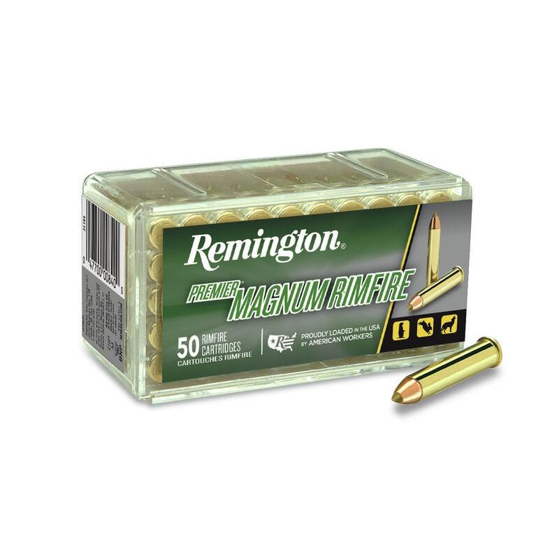 Remington Premier Rimfire Ammunition .22 WMR 33 gr. ATV 2000 fps 50/ct Picture of Remington Arms Co. Inc. REMINGTON 22 WIN MAG 33GR ACCUTIP AMMO 50RD