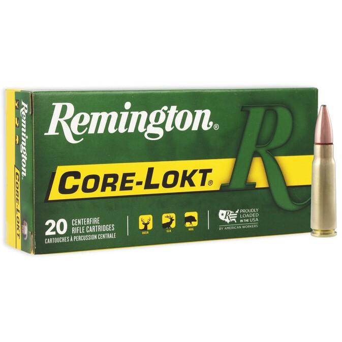 Remington Core-Lokt Rifle Ammunition 7.62x39mm 125 gr PSP 2365 fps 20/ct