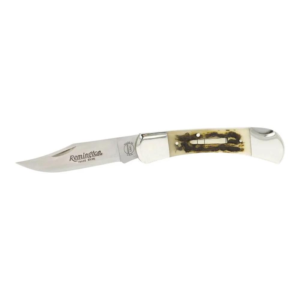 Remington Ole Granddad Bullet Folding Knife 3-3/4 Clip Blade Stag Picture of Remington Arms Co. Inc. REMINGTON 2025 BULLET KNIFE OLE GRANDDAD 3.7'' BLADE