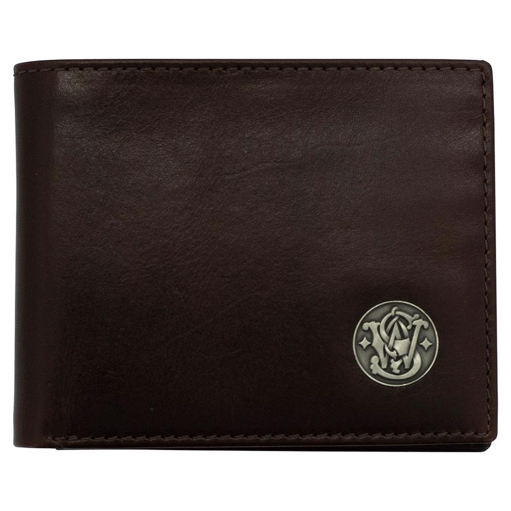 Smith & Wesson Bifold Wallet Brown Picture of Rugged Rare S&W Brown Bi Fold