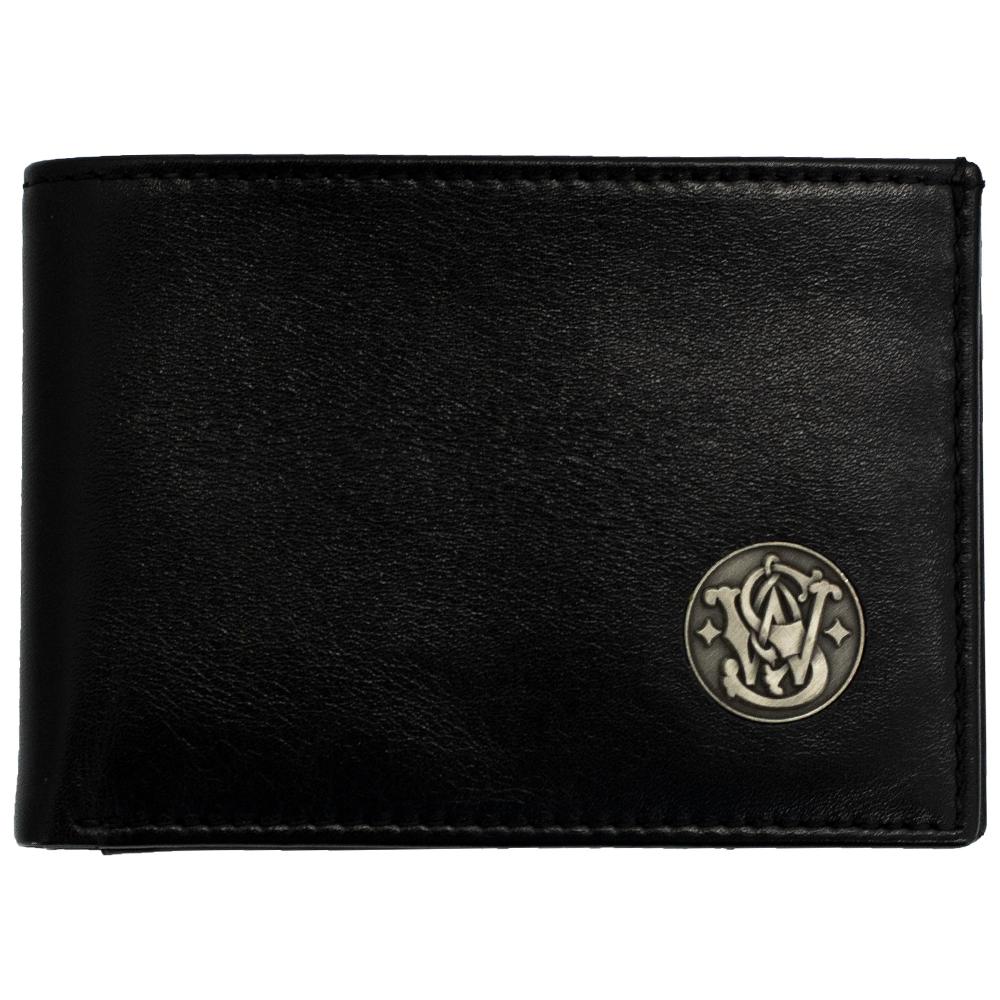 Smith & Wesson Front Pocket Wallet Black Picture of Rugged Rare S&W - Mens Front Pocket Wallet-Black
