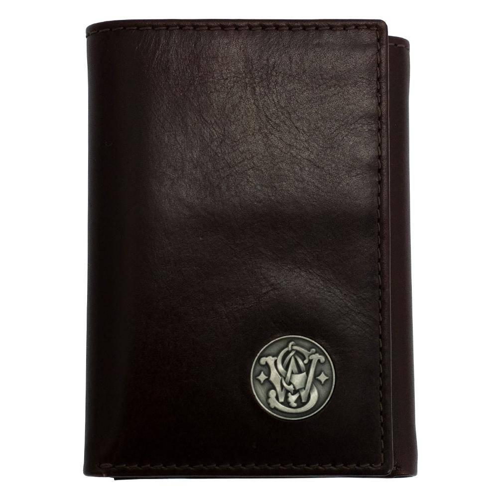 Smith & Wesson Tri-Fold Wallet Brown Picture of Rugged Rare S&W Brown Tri Fold