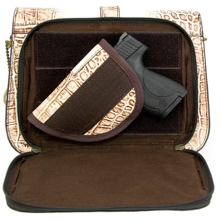 Smith & Wesson Croc Crossbody Concealed Carry Purse Beige Picture of Rugged Rare S&W - Croc Crossbody