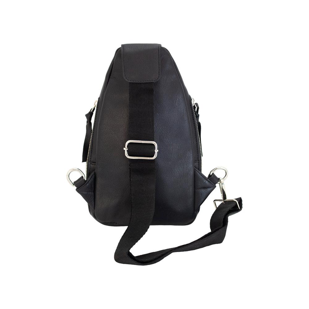 Smith & Wesson Concealed Carry Purse Sling Bag Black Picture of Rugged Rare Smith & Wesson Leather CCW Sling Bag - Black