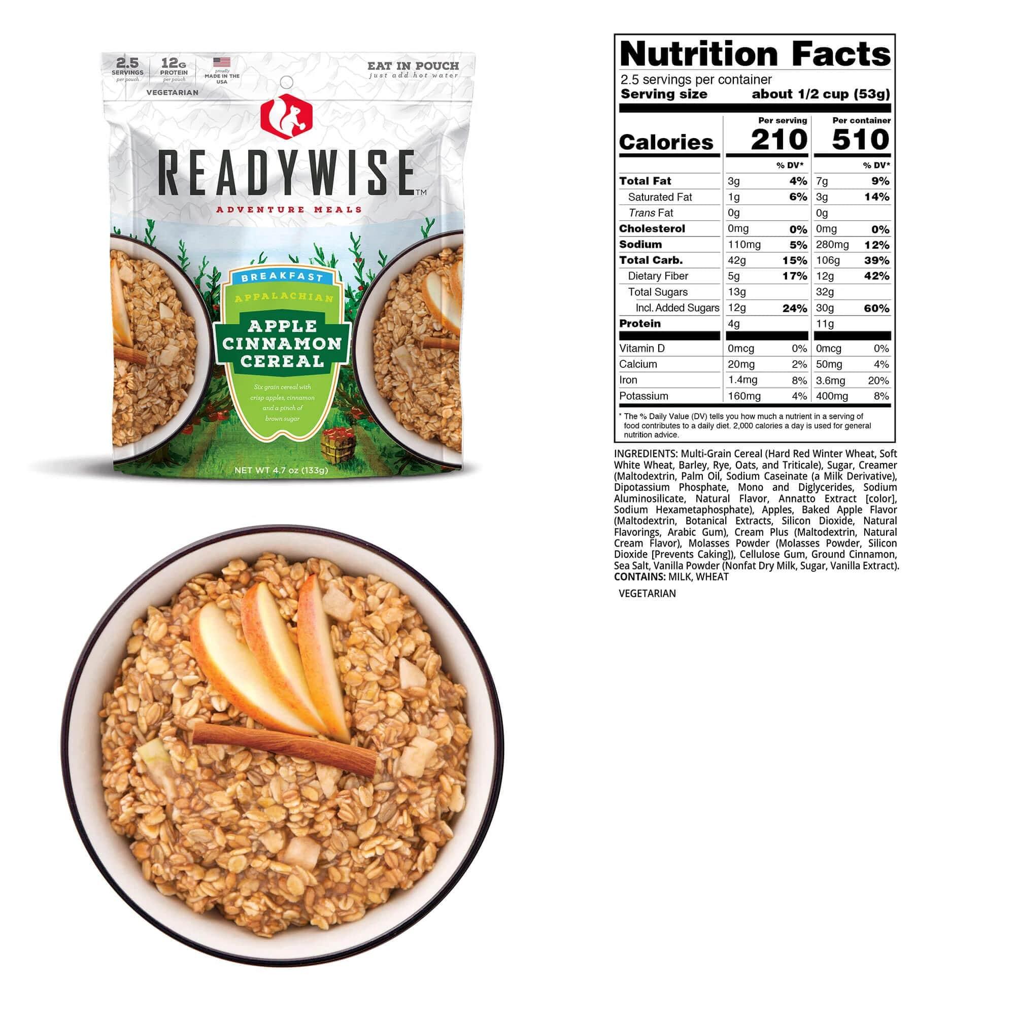 Readywise Appalachian Apple Cinnamon Cereal - 4.7 oz Picture of ReadyWise Company Readywise Appalachian Apple Cinnamon Cereal
