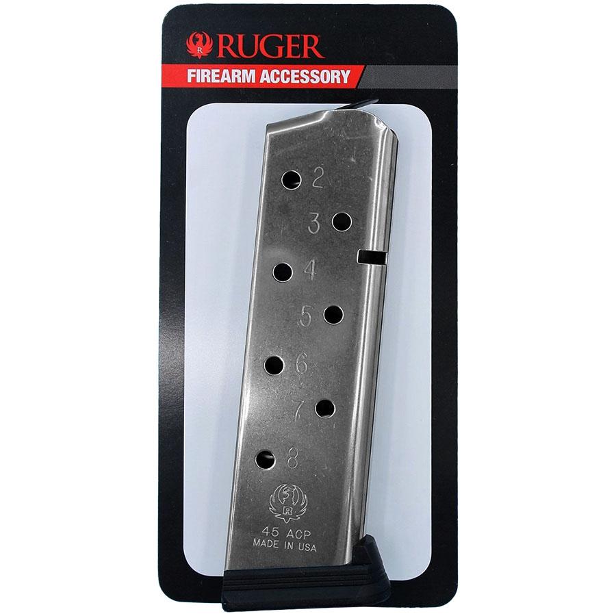 Ruger Handgun Magazine for SR1911 .45 ACP 8rds Stainless Steel Picture of Sturm Ruger & Co RUGER MAGAZINE SR1911 8/RND STS 45ACP