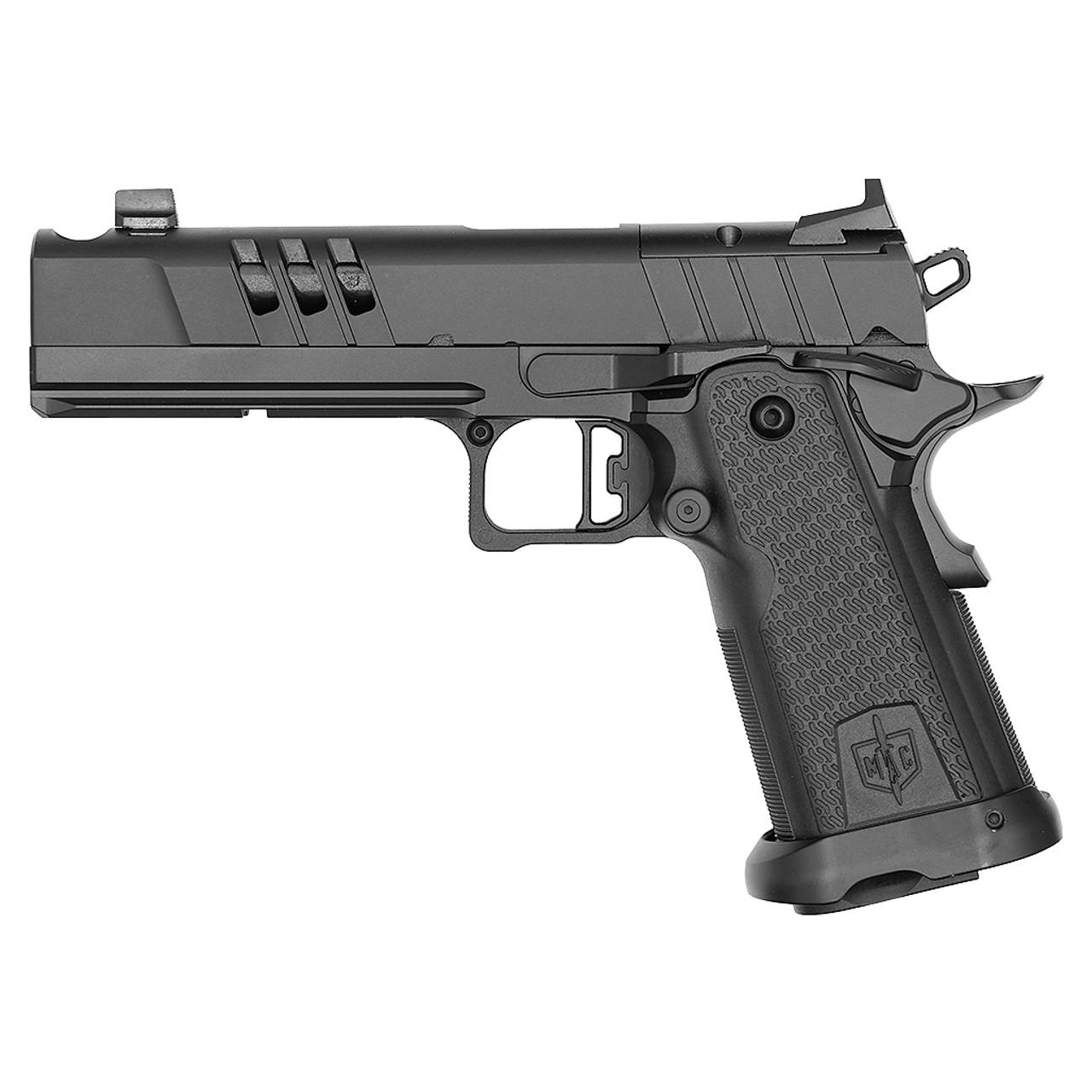 SDS MAC 9 DS-D COMP Handgun 9mm Luger 17rd Magazines(2) 5'' Barrel  AOS Optic Plate Black Picture of SDS Arms MAC 9DS-D AOS COMP 9MM PISTOL 4.9'' BBL 2-17RD MAGS BLACK