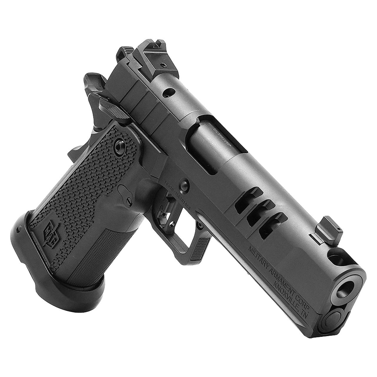 SDS MAC 9 DS-D COMP Handgun 9mm Luger 17rd Magazines(2) 5'' Barrel  AOS Optic Plate Black Picture of SDS Arms MAC 9DS-D AOS COMP 9MM PISTOL 4.9'' BBL 2-17RD MAGS BLACK