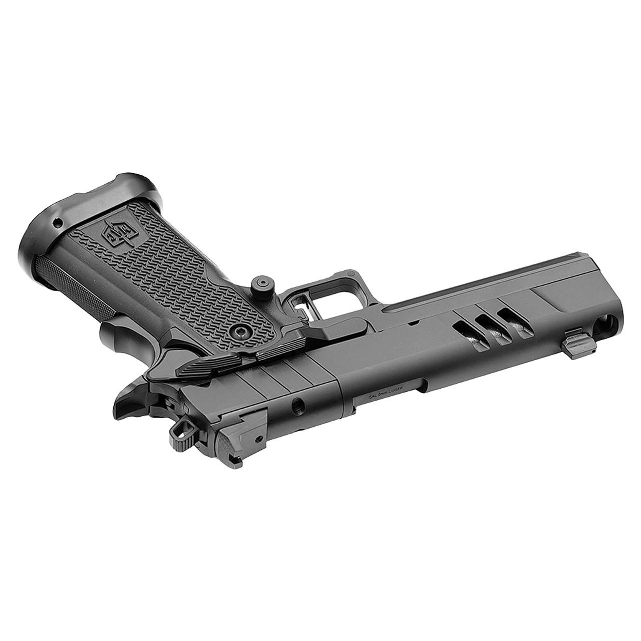 SDS MAC 9 DS-D COMP Handgun 9mm Luger 17rd Magazines(2) 5'' Barrel  AOS Optic Plate Black Picture of SDS Arms MAC 9DS-D AOS COMP 9MM PISTOL 4.9'' BBL 2-17RD MAGS BLACK