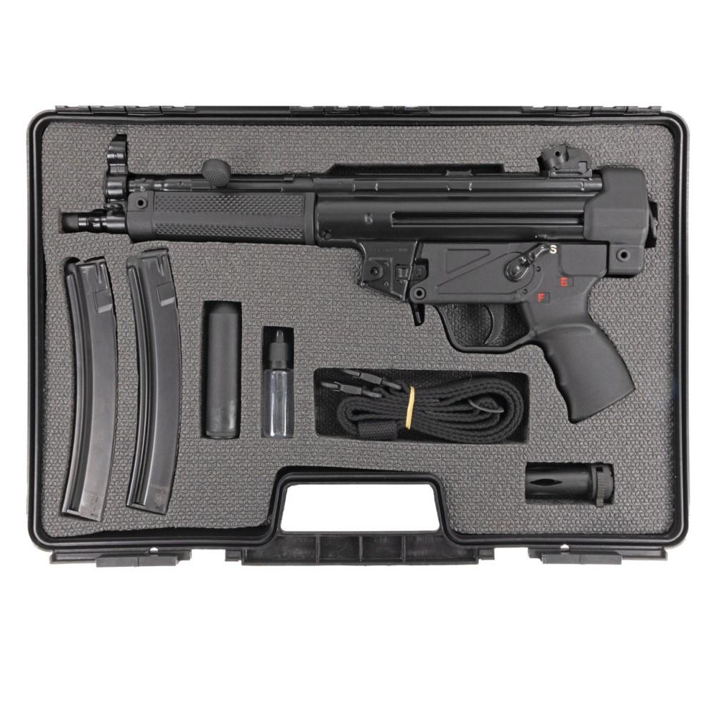 SDS Imports MAC 5 Handgun 9mm Luger 30rd Magazines (2) 8.9" Barrel Black with Sling Cleaning Kit and Case Picture of SDS Arms MAC 5 8.9'' Barrel blow back pistol 2-30 rd mag sling cleaning kit & case