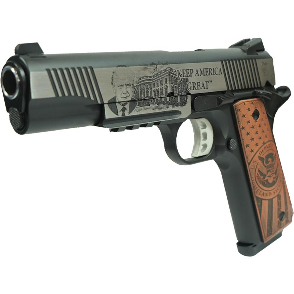 SDS Imports Tisas Exclusive "Trump" 1911 Duty SS45R Handgun .45 ACP 8rd 5" Barrel w/Rail Picture of SDS Arms 1911 Duty SS45R 45ACP Full Size 1911 Stnls Upgraded Features Rail-Trump
