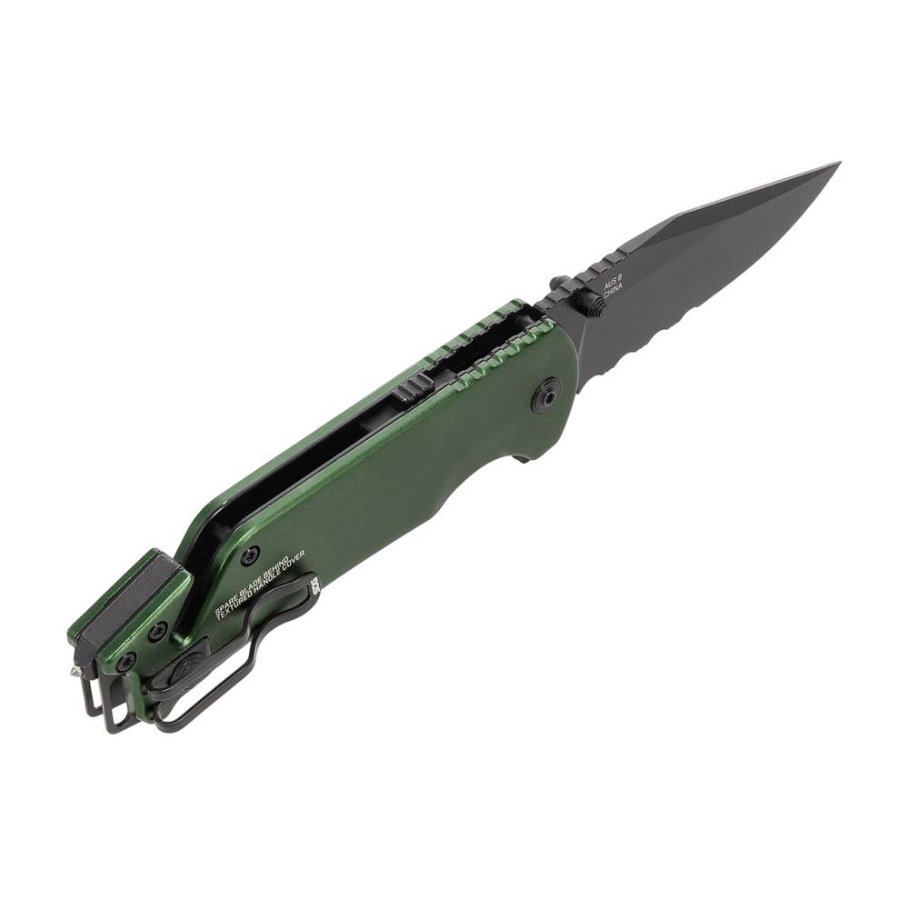 SOG Knives Escape 2.0 Folding Knife 3-2/5" Semi Serrated Clip Point Blade OD Green Blister Picture of Sog Specialty Knives Inc. SOG ESCAPE ATK 2.0 / BLISTER PACK