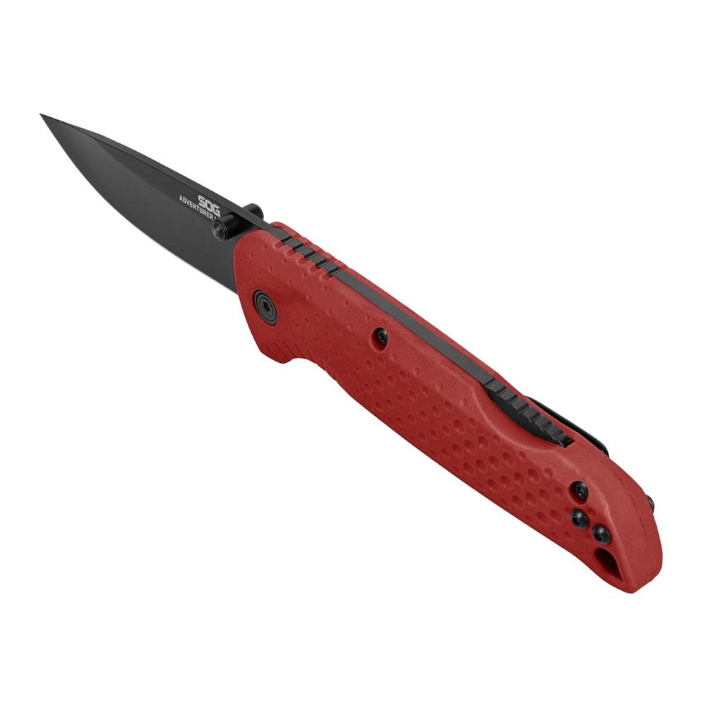 SOG Knives Adventurer LB Folding Knife 3" Drop Point Blade Red Picture of Sog Specialty Knives Inc. SOG ADVENTURER LB / 3.5'' BLADE / 5CR15MOV / RED + BLACK