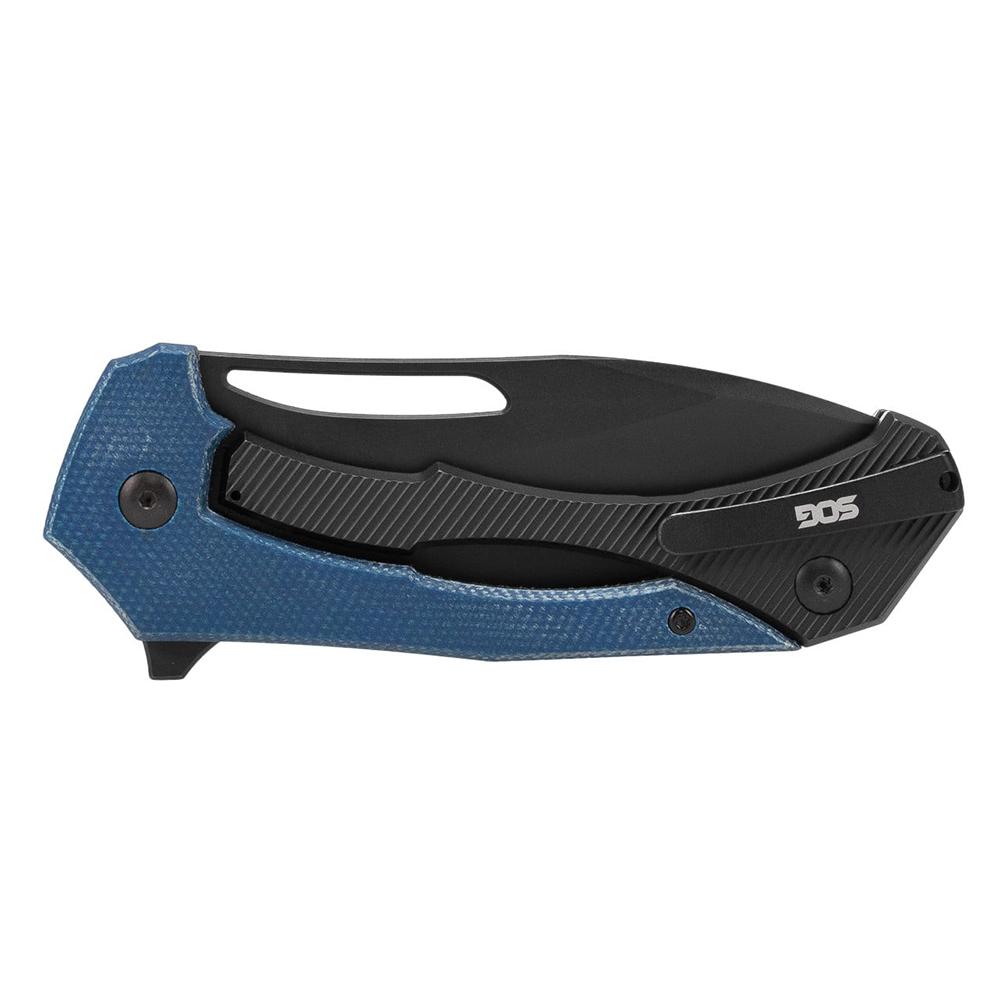 SOG Knives Bulwark FLK Folding Knife 3" Drop Point Blade Blue Presentation Box Picture of Sog Specialty Knives Inc. SOG KNIFE 3.4in Blade BULWARK FL / BLUE + SATIN / PRESENTATION BOX FOLDING