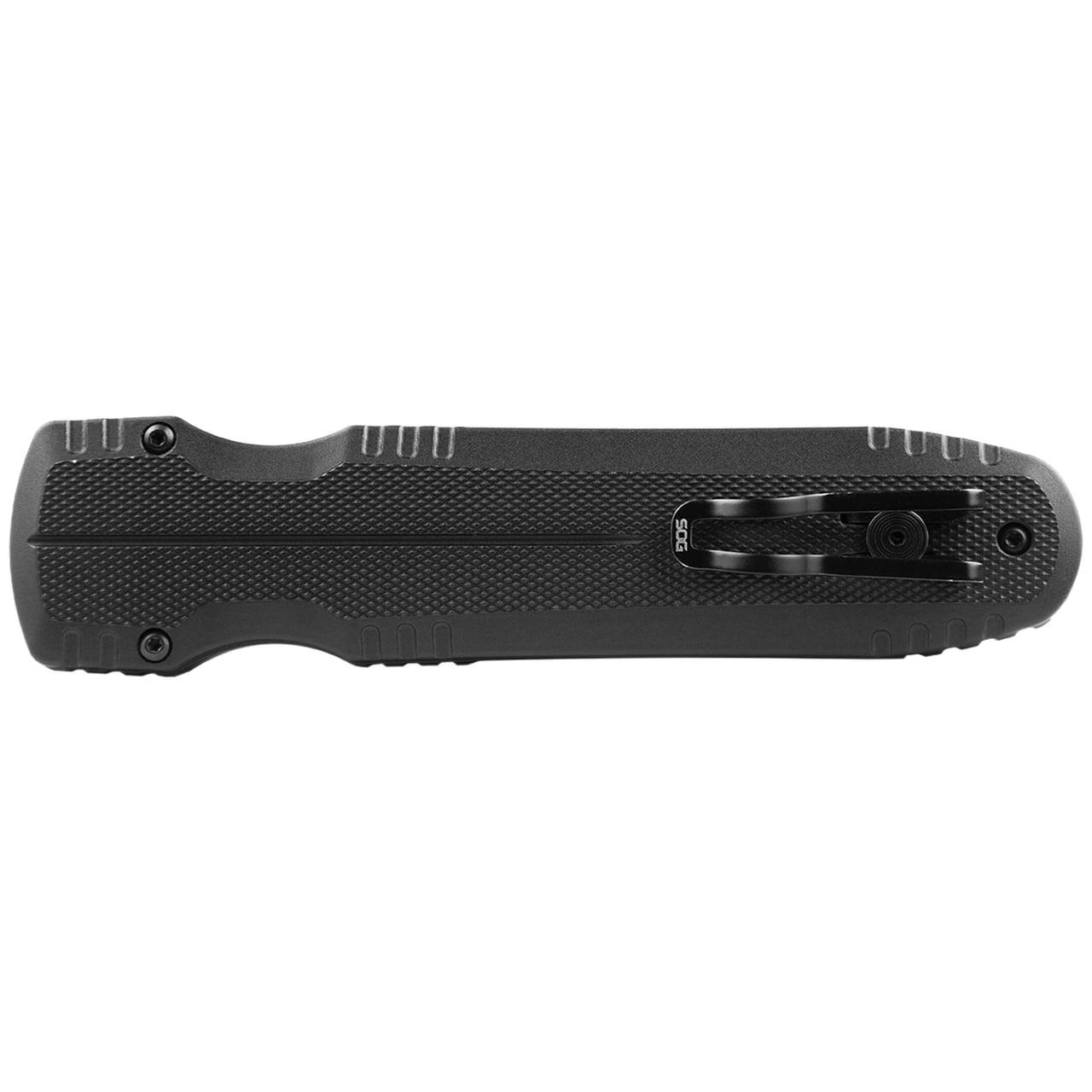 SOG Pentagon OTF Blackout Knife 3.79" Blade Black Picture of Sog Specialty Knives Inc. PENTAGON OTF - BLACKOUT