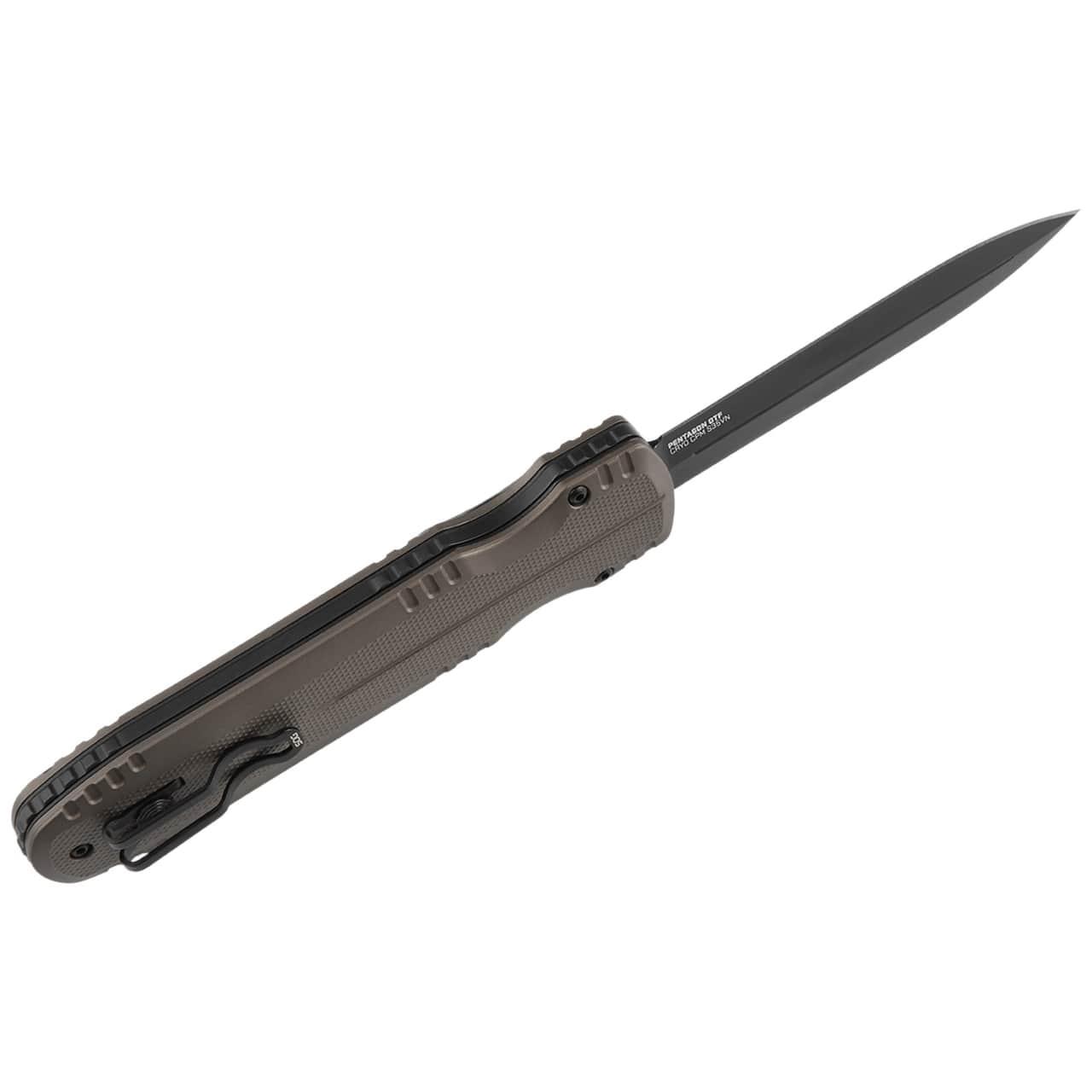 SOG Pentagon OTF Knife 3.79" Blade FDE Picture of Sog Specialty Knives Inc. PENTAGON OTF - FDE