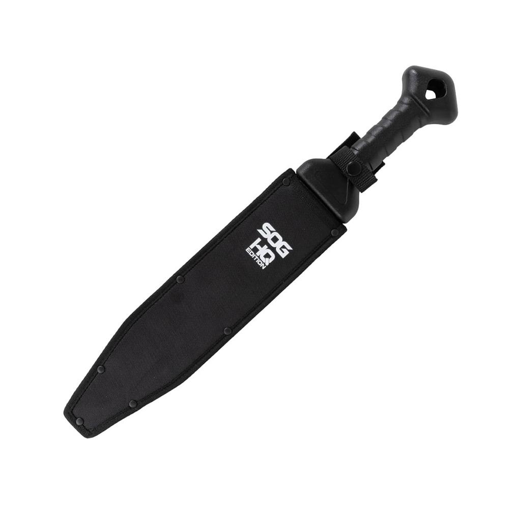 SOG Phantom Strike II Machete Fixed Knife 12-3/5" Spear Point Blade Black Picture of Sog Specialty Knives Inc. SOG PHANTOM STRIKE MACHETE II / HQ EDITION / 12.6'' BLACK STONEWASH BLADE