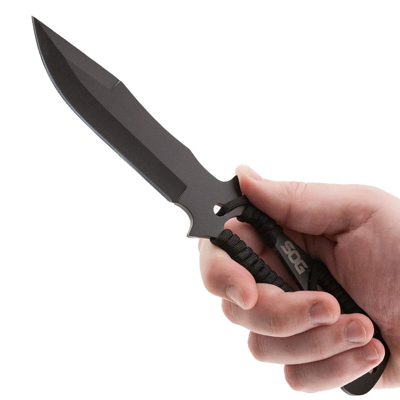 SOG Throwing Knives 4.4" Blade 3 Pack with Nylon Sheath Picture of Sog Specialty Knives Inc. THROWING KNIVES- 3 PACK-STAMPED- NYLON SHEATH