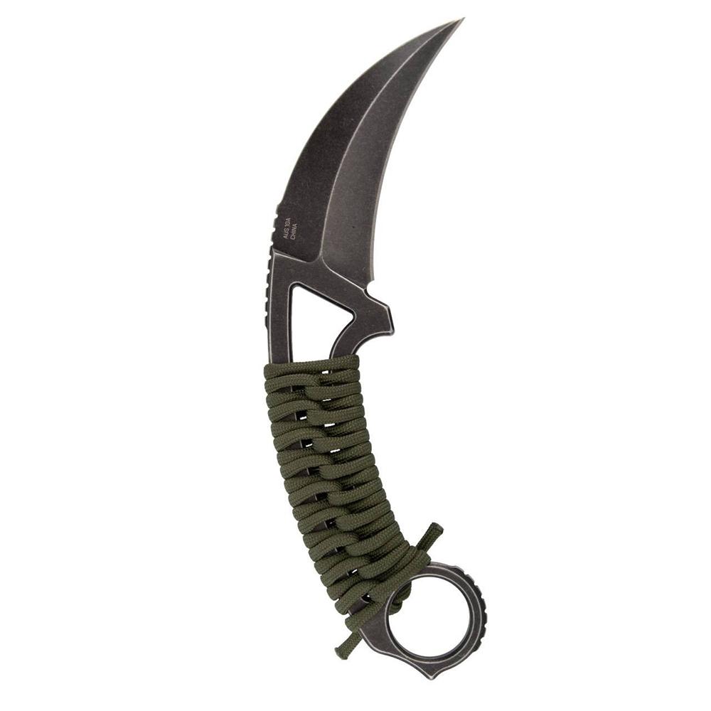 SOG Gambit XL Fixed Knife 4" Karambit Blade OD Green Box Picture of Sog Specialty Knives Inc. SOG GAMBIT XL 4'' BLADE BLACK STONEWASH BOX