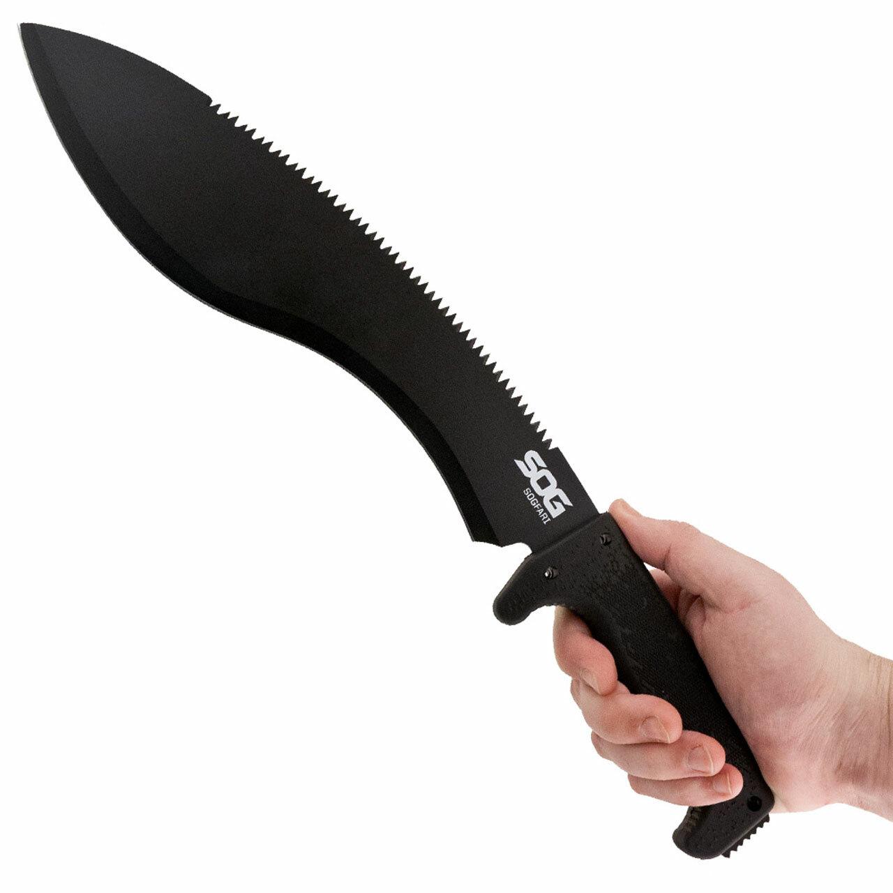 SOG SOGfari Kukri Machete 12" Blade Black Picture of Sog Specialty Knives Inc. SOGFARI KUKRI MACHETE
