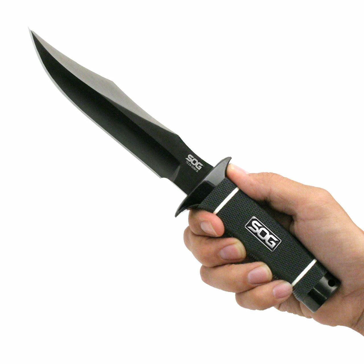 SOG Tech Bowie Knife 6.4" Blade Black Picture of Sog Specialty Knives Inc. TECH BOWIE - BLACK TINI