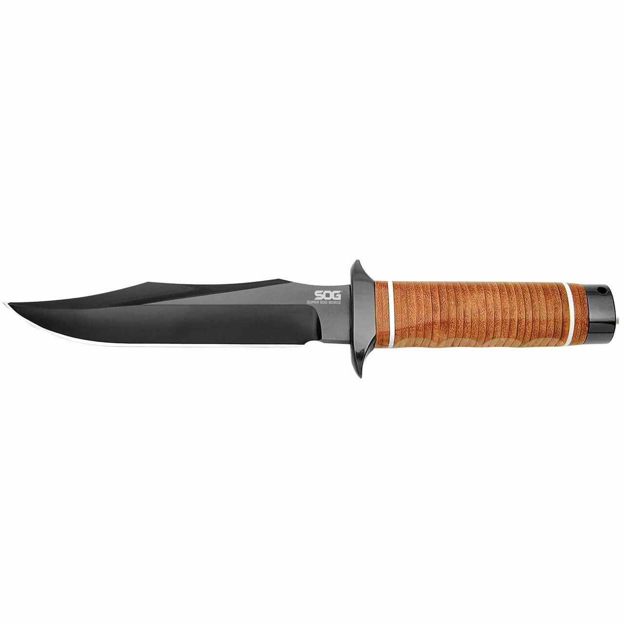 SOG Super SOG Bowie Knife 7.5" Blade Brown Leather Picture of Sog Specialty Knives Inc. SUPER SOG BOWIE