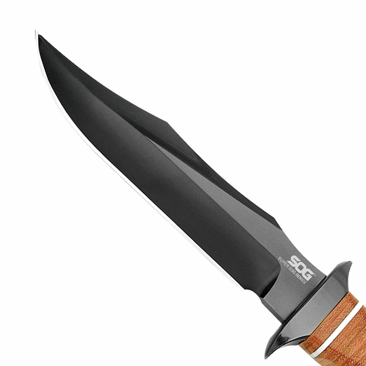 SOG Super SOG Bowie Knife 7.5" Blade Brown Leather Picture of Sog Specialty Knives Inc. SUPER SOG BOWIE
