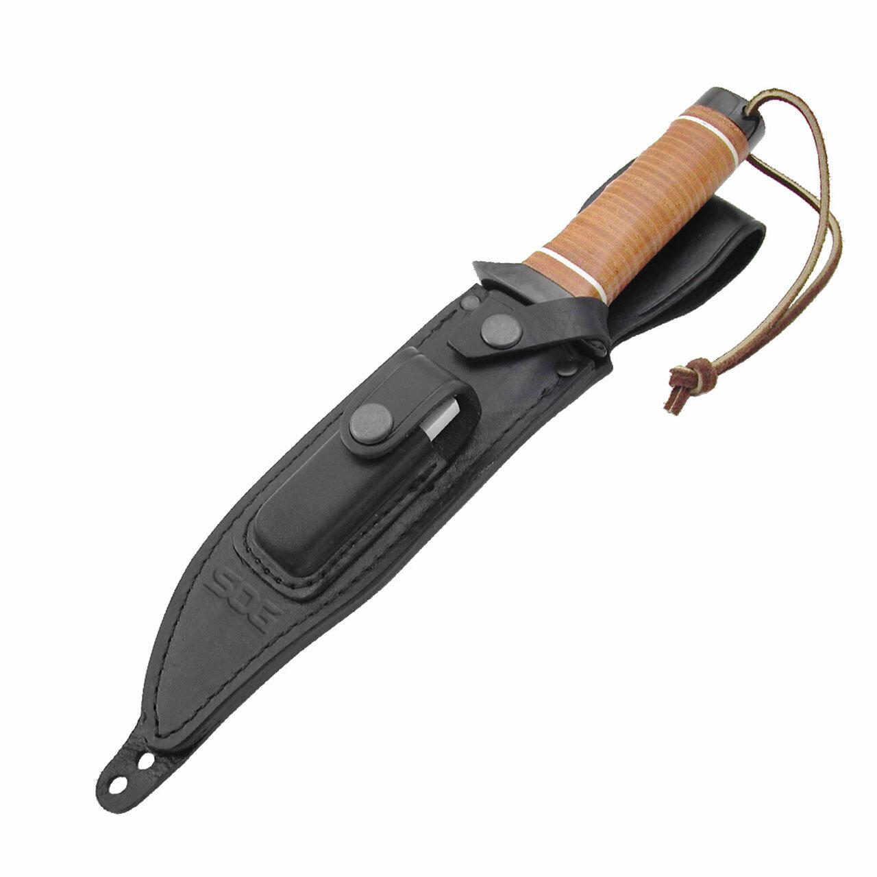 SOG Super SOG Bowie Knife 7.5" Blade Brown Leather Picture of Sog Specialty Knives Inc. SUPER SOG BOWIE