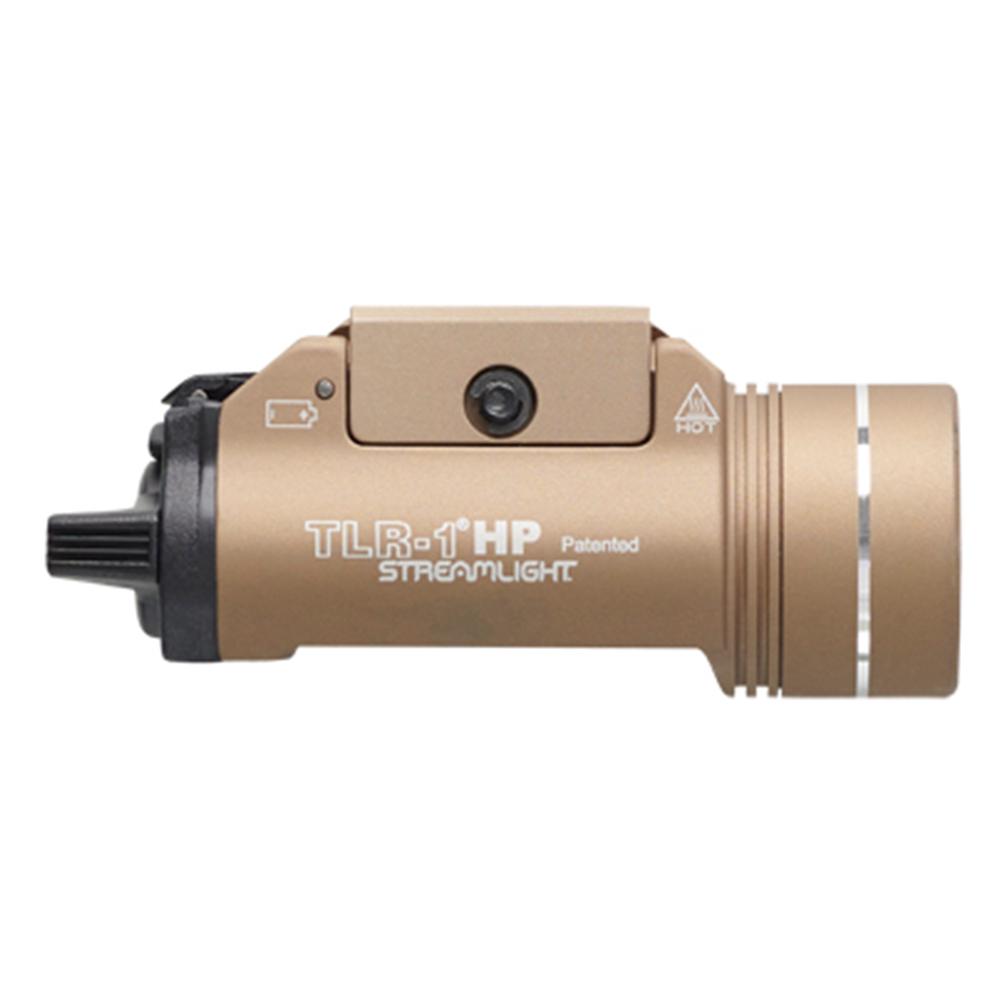 Streamlight TLR-1 HP Handgun Weapon Light 1000 Lumen FDE Picture of Streamlight Streamlight TLR-1 HP w/rail locating keys & (2) CR123A lithium battery FDE