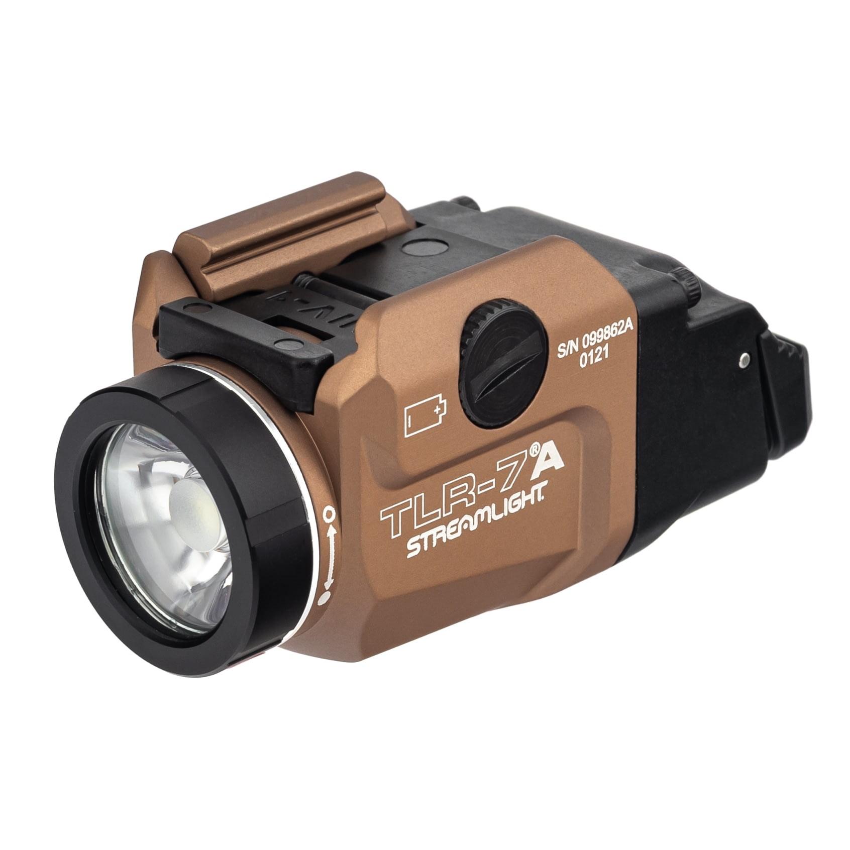 Streamlight TLR-7 A Fun Light 500 Lumens with Rear Switch FDE Picture of Streamlight TLR-7A Flex -Includes low switch high switch CR123A lithium battery