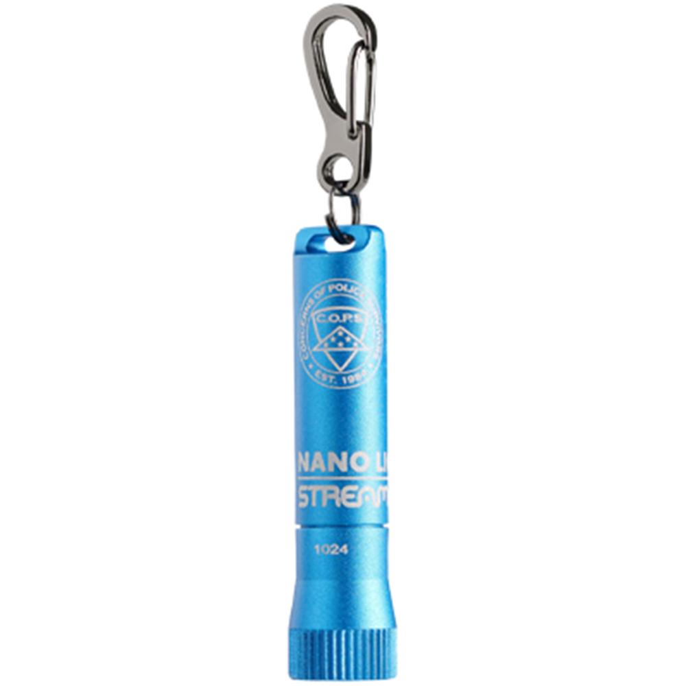 Streamlight C.O.P.S. Nano Light II Flashlight 20 Lumen Blue Picture of Streamlight Streamlight Nano Light II w/(1) AAAA alkaline battery - Blue (C.O.P.S)