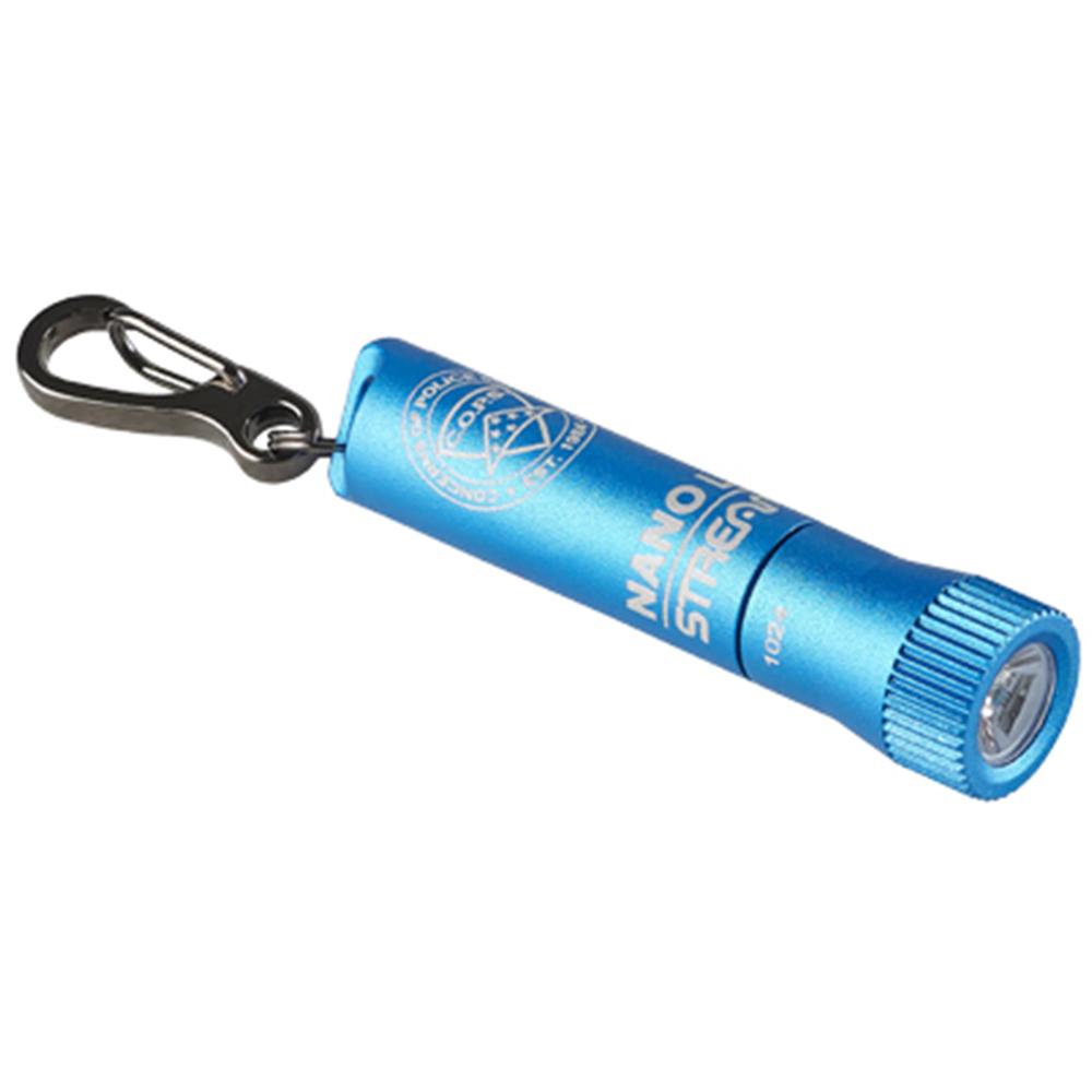 Streamlight C.O.P.S. Nano Light II Flashlight 20 Lumen Blue Picture of Streamlight Streamlight Nano Light II w/(1) AAAA alkaline battery - Blue (C.O.P.S)