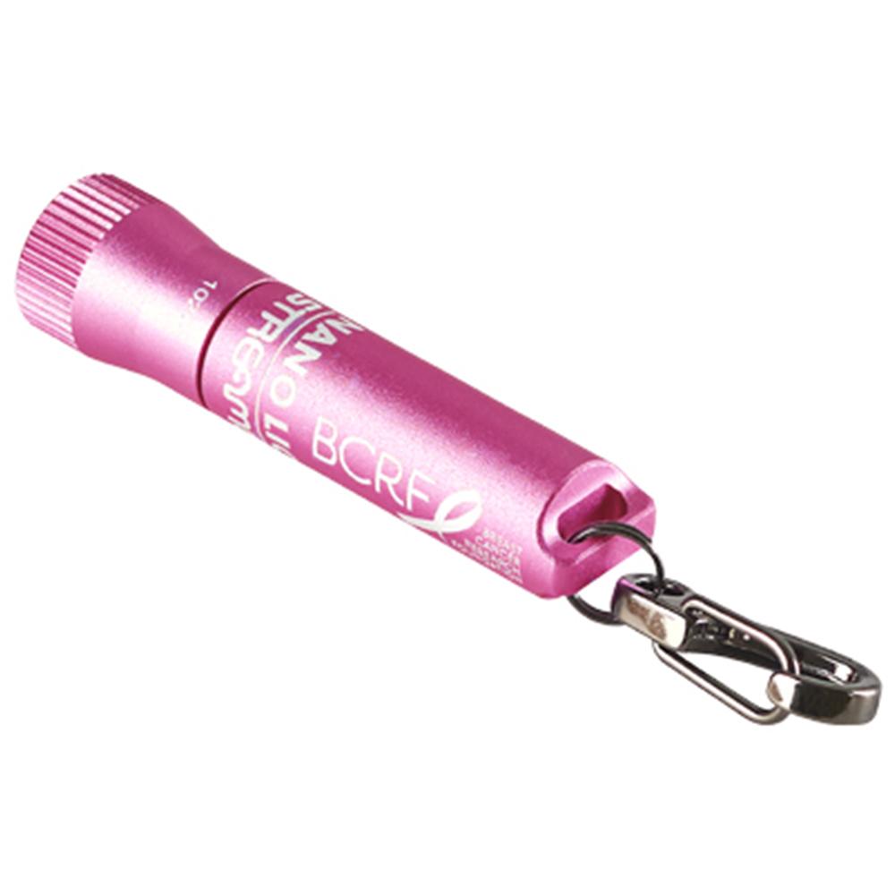 Streamlight BCRF Nano Light II Flashlight 20 Lumen Pink Picture of Streamlight Streamlight Nano Light II w/(1) AAAA alkaline battery - Pink (BCRF)