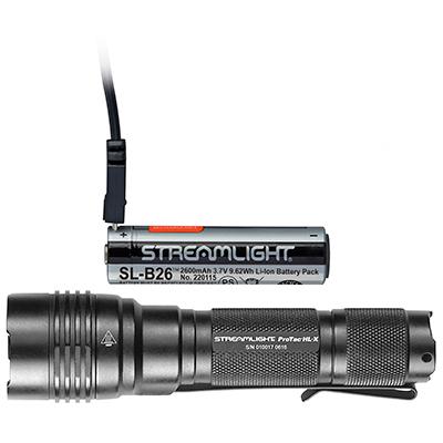 Streamlight Protac HL-X USB/Protac HL-X Flashlight Black 1000 Lumens Picture of Streamlight ProTac HL-X USB - 18650 USB battery USB cord and holster - Box
