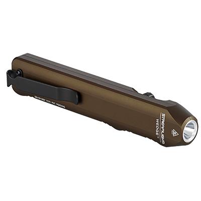 Streamlight Wedge Slim Everyday Carry Flashlight Coyote 300 Lumens Picture of Streamlight Wedge - Includes USB cord wrist lanyard - Box - Coyote