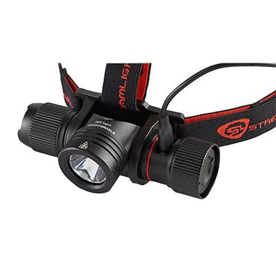 Streamlight ProTac 2.0 Headlamp Multi-Function USB-Rechargeable 2000 Lumen Headlamp Black Orange Picture of Streamlight ProTac 2.0 Headlamp and SL-B50 battery pack