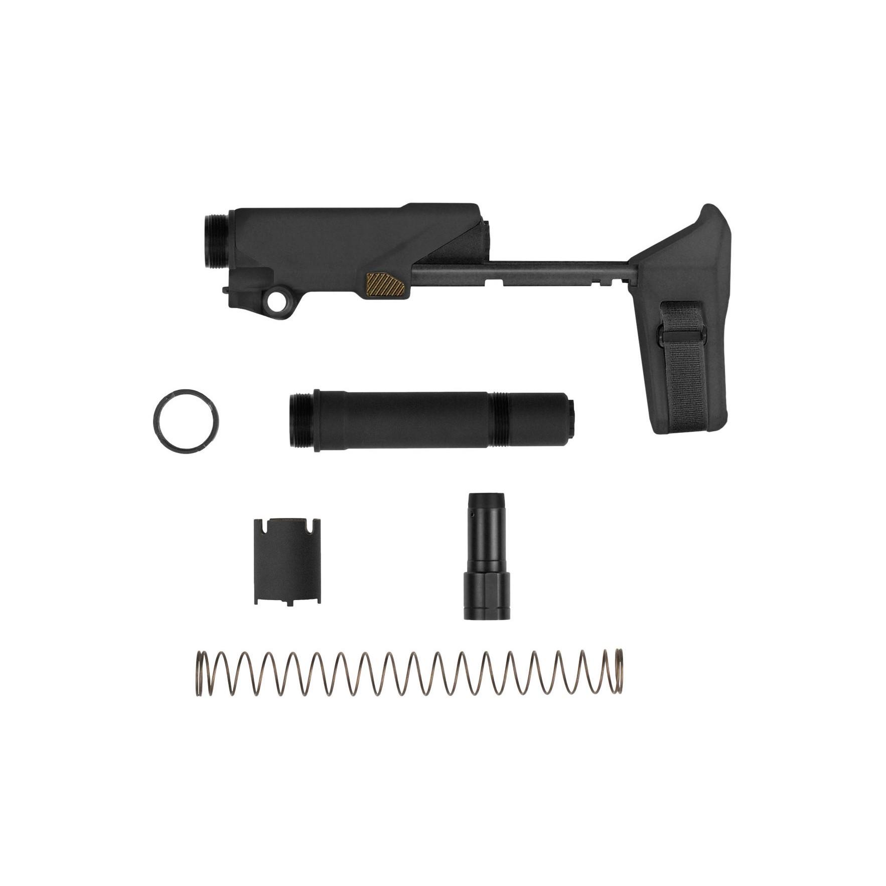 SB Tactical HBPDW Pistol Stabilizing Brace 556/300 BLK Black with Buffer and Spring Picture of SB Tactical Honey Badger AR BRACE; BLACK; 556/300BLK BUFFER/SPRING; SB LOGO