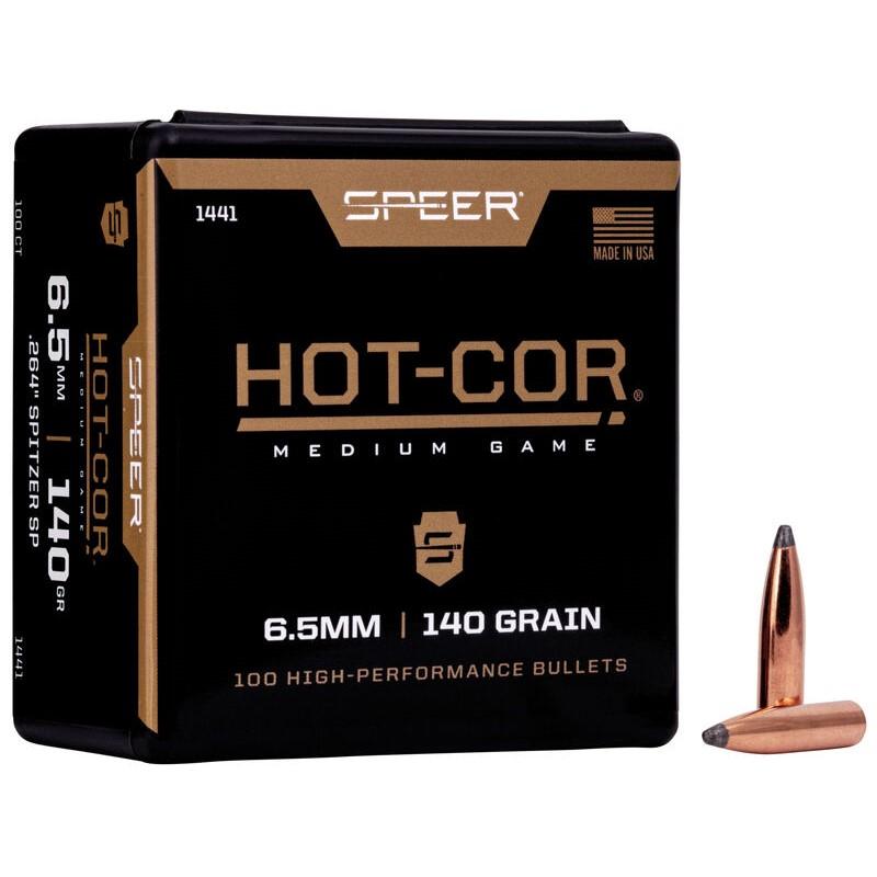 Speer Hot-Cor Soft Point Bullets 6.5mm cal .264" 140 GR 100/rd Picture of Speer SPEER SP 6.5MM .263-140 SPITZER