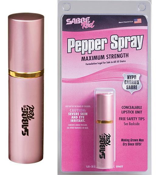Sabre Red Lipstick Pepper Spray Picture of Security Equipment Corporation SABRE RED 3/4OZ PNK LIPSTICK PEPPER SPRAY