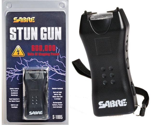 Sabre 600000 Volt Mini-Stun Gun with LED - Black Picture of Security Equipment Corporation Sabre 600-000 MINI STUN GUN LEDLGHT BK