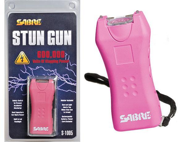 Sabre 600000 Volt Mini-Stun Gun with LED - Pink Picture of Security Equipment Corporation Sabre 600-000 MINI STUNGUN LEDLGHT PNK