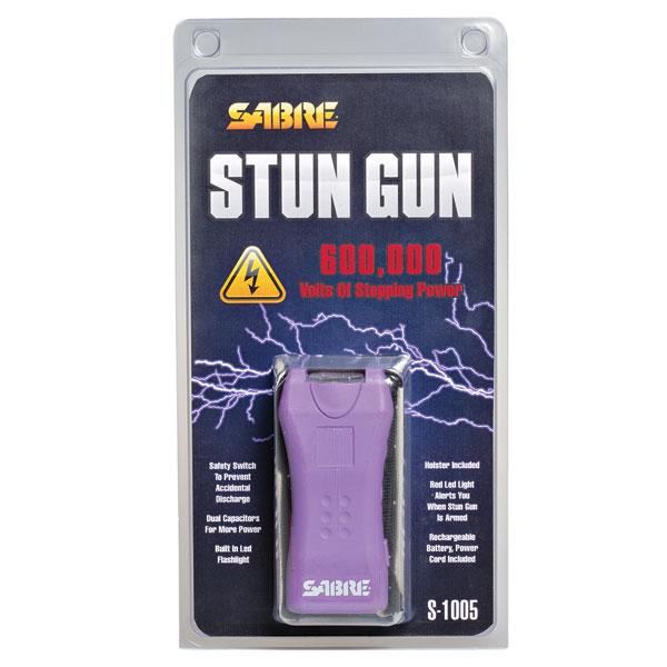 Sabre 600000 Volt Mini Stun Gun with LED - Light Purple Picture of Security Equipment Corporation Sabre 600-000 MINI STUNGUN LEDLGHT PPL