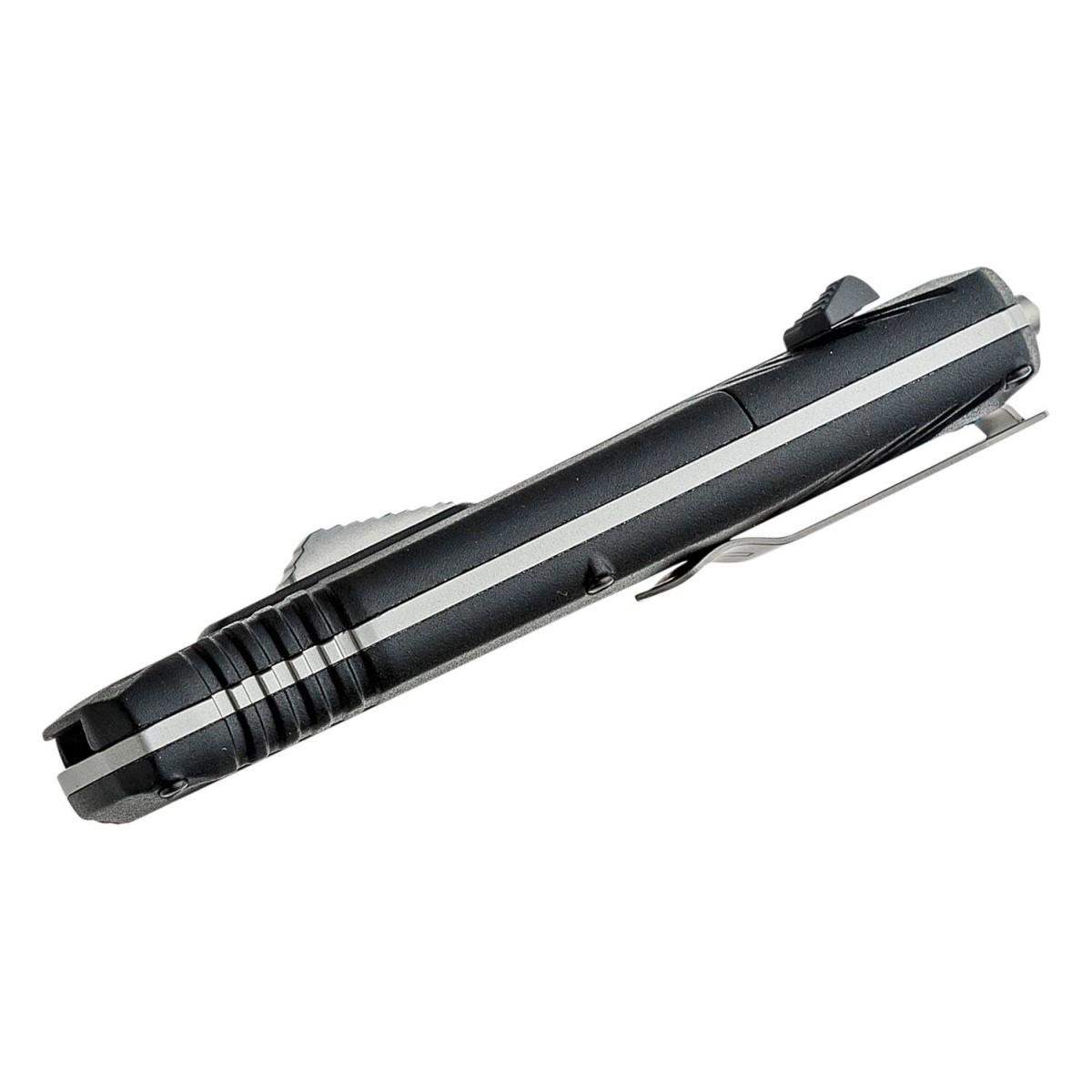 Smith & Wesson MPOTF10 OTF Assisted Knife 3 1/2" Spear Point Blade Black Picture of Battenfeld Knives S&W MPOTF10 Bead Blast Finish Spear Point - Box