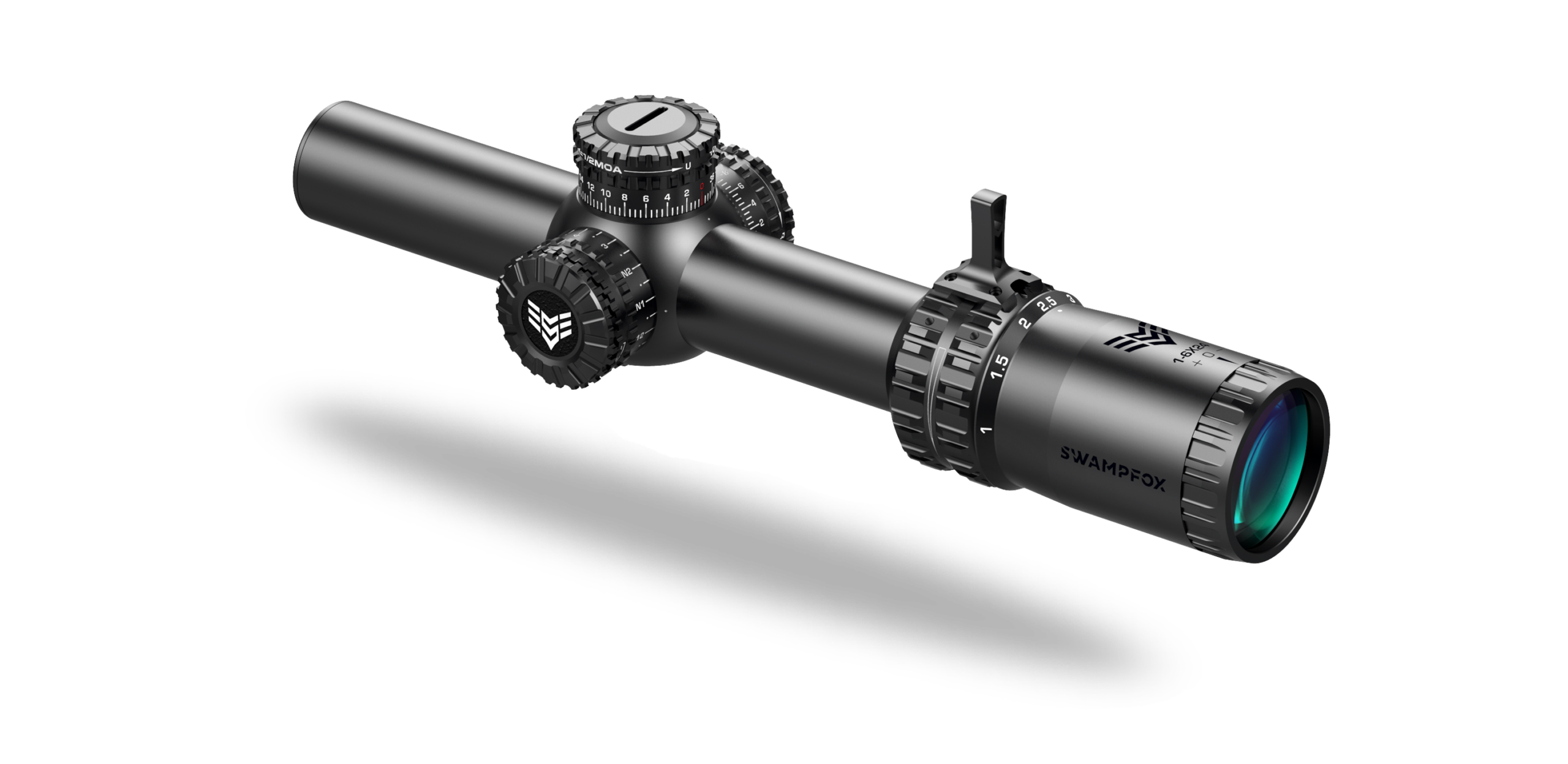 Swampfox Arrowhead LPVO Series Rifle Scope 1-8x24 30mm SFP IR Green MOA Black