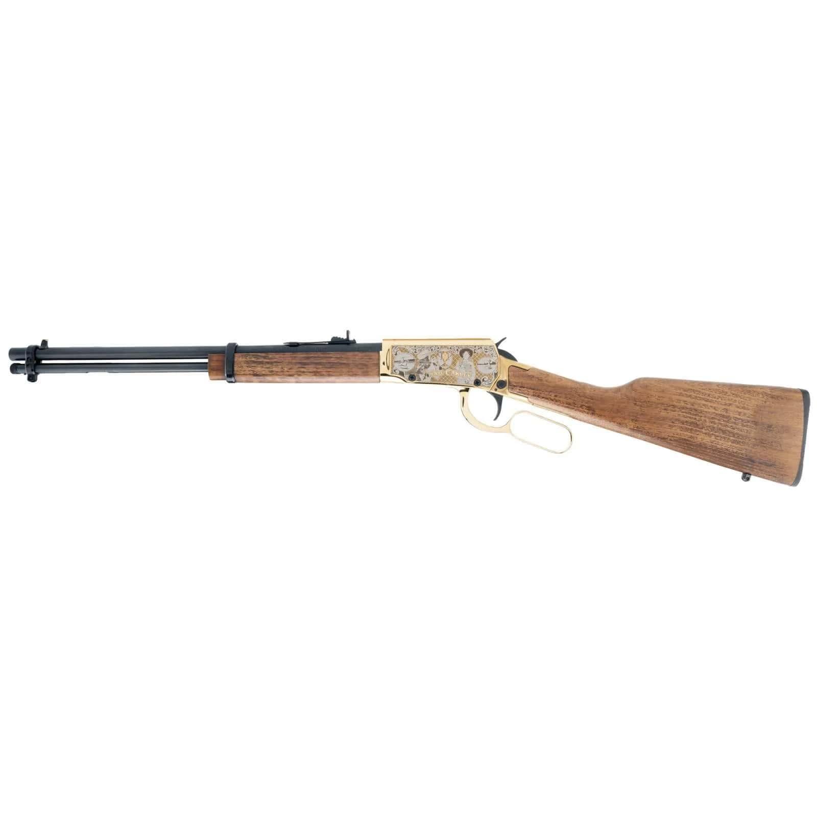 Rossi Rio Bravo Annie Oakley Engraved PVD Gold Rifle .22 LR 15rd Capacity 18' Barrel Wood Stock Picture of Taurus InternationalInc - Rossi ROSSI RIO BRAVO 22LR 18?? 15RDS PVD GOL/HW A.O