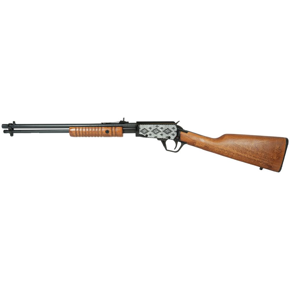 Rossi Gallery Pump Rifle .22 LR 15rd Capacity 18" Barrel Wood Stock Snakeskin Engraving Picture of Taurus InternationalInc - Rossi GALLERY 22 LR 18 15-RDS BK/HW ENG17 SNAKESKIN